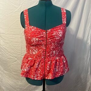 Charlotte Russe Red Floral Peplum Blouse